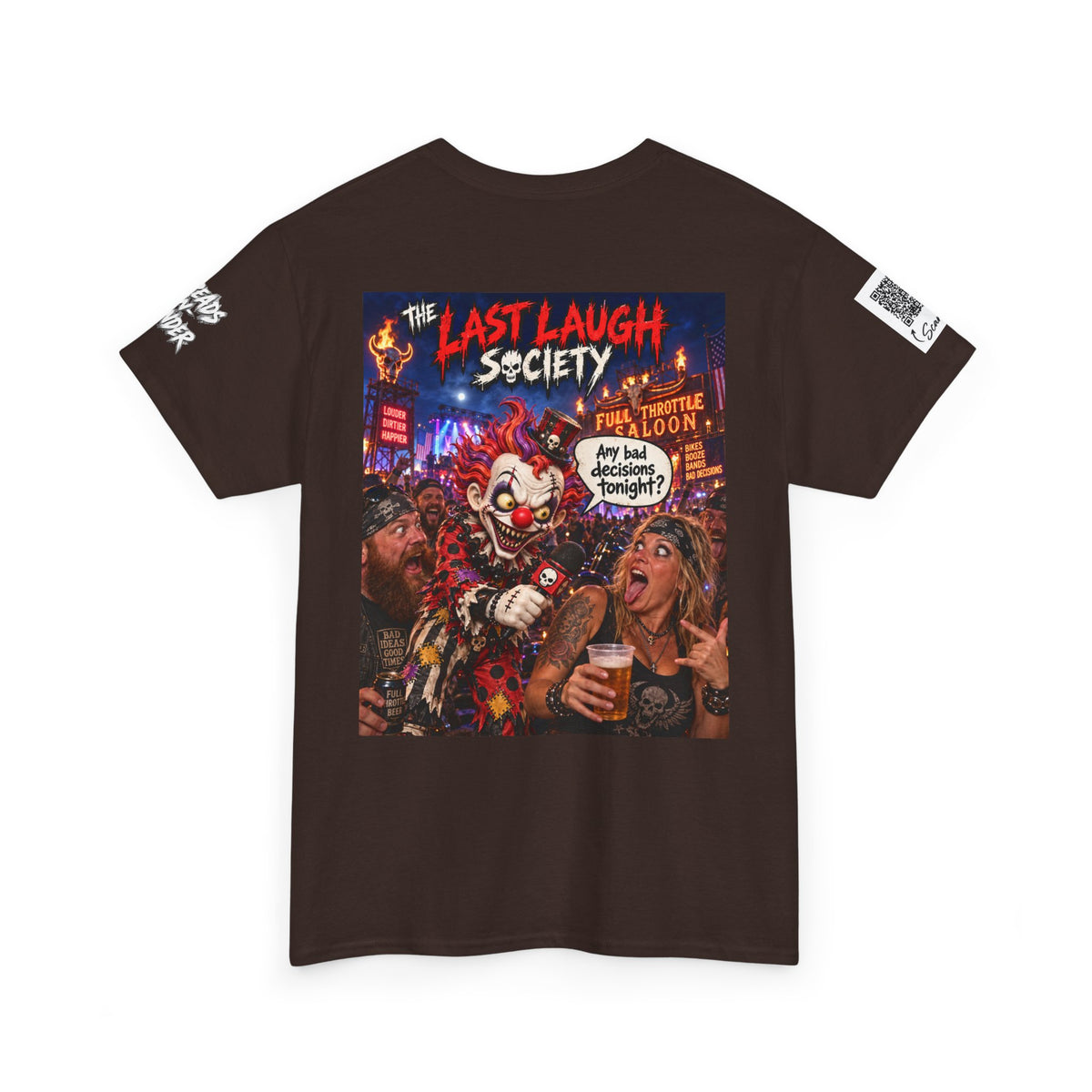 The Last Laugh Society Tee #131 — Carnival Clown Horror Graphic T-Shirt