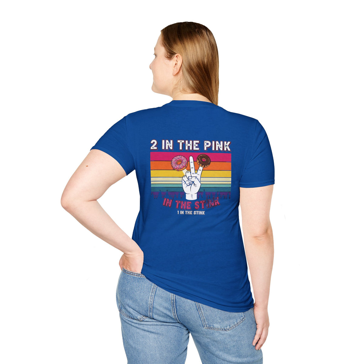 2 In The Pink Donut Peace Sign T‑Shirt — Retro Rainbow Dessert Graphic Tee