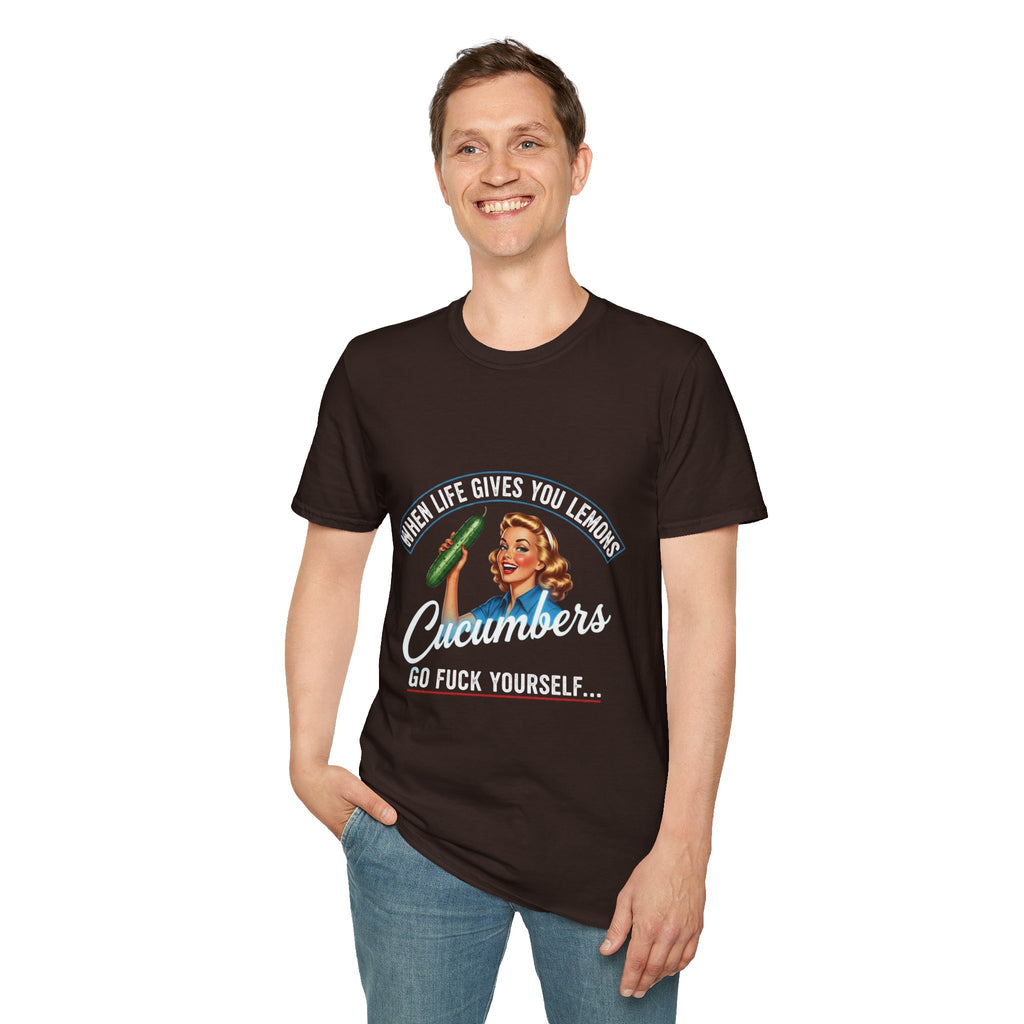 T-Shirt — "When Life Gives You Lemons... Cucumbers" Vintage Retro Graphic Tee