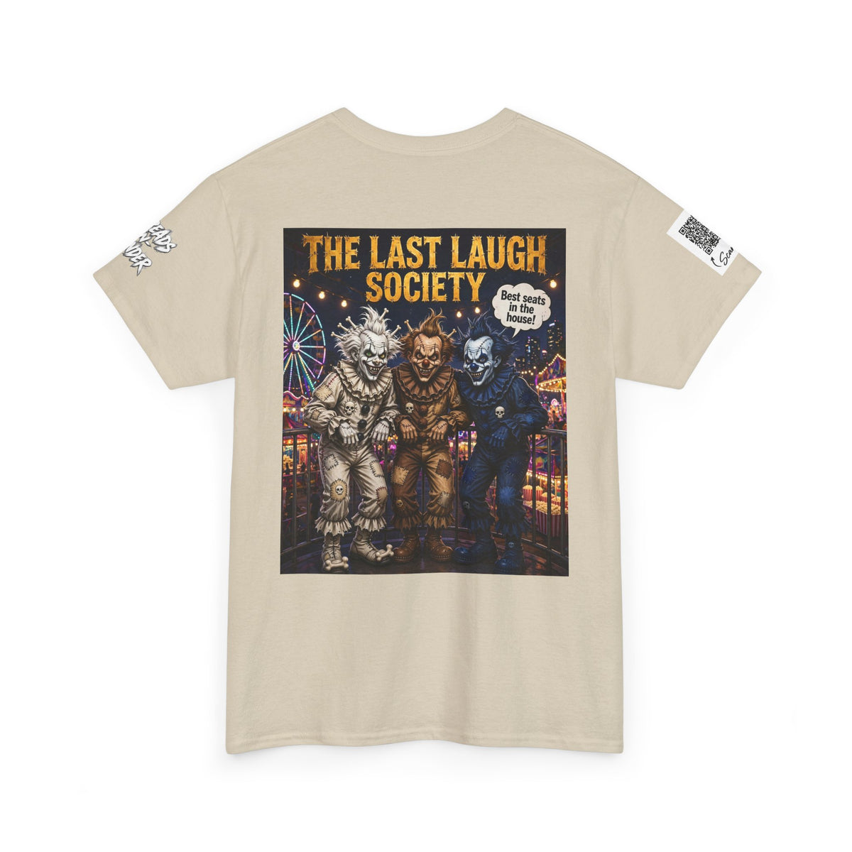 Last Laugh Society Tee #102 — Carnival Clown Horror Graphic T-Shirt