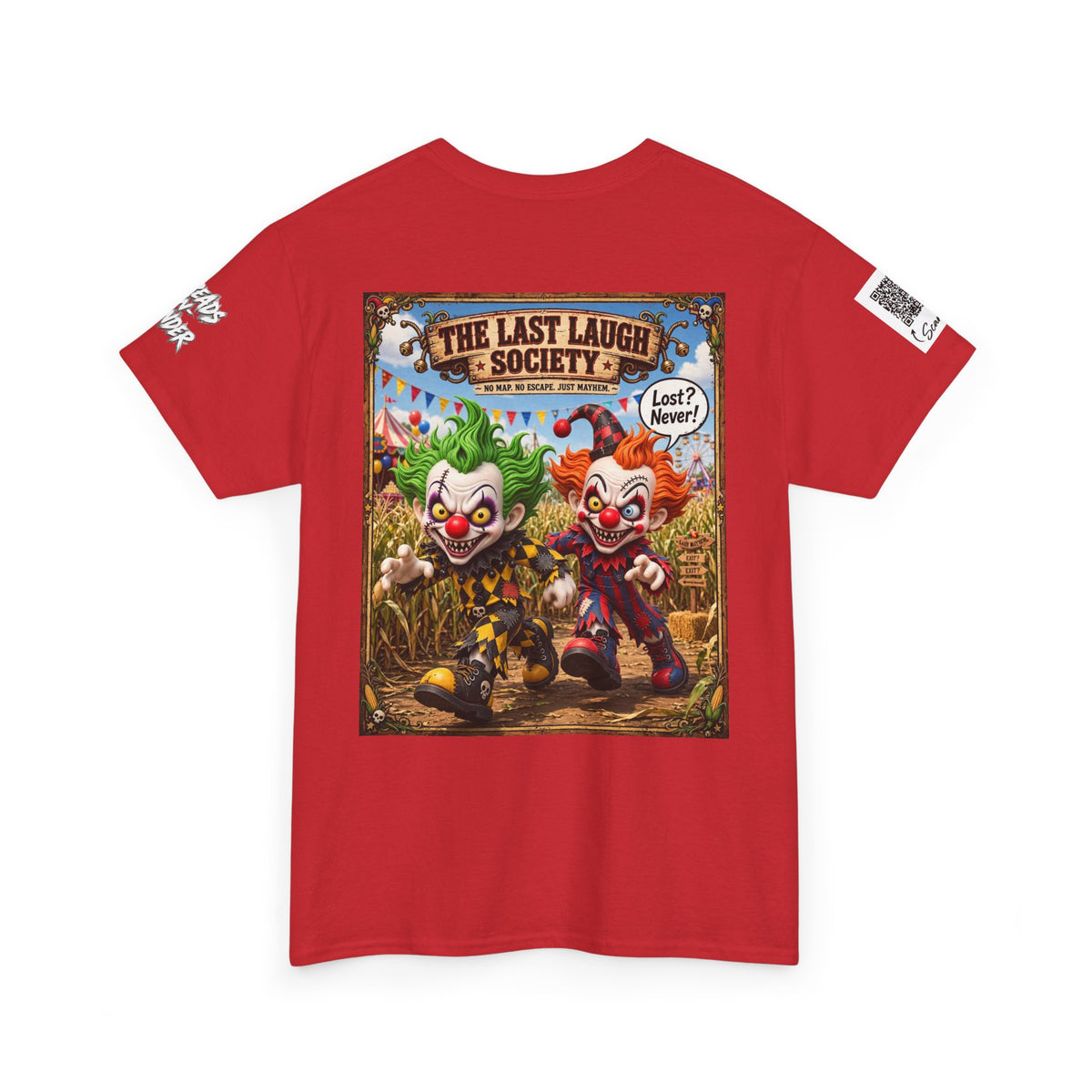 The Last Laugh Society Tee #128 — Carnival Clown Horror Graphic T-Shirt