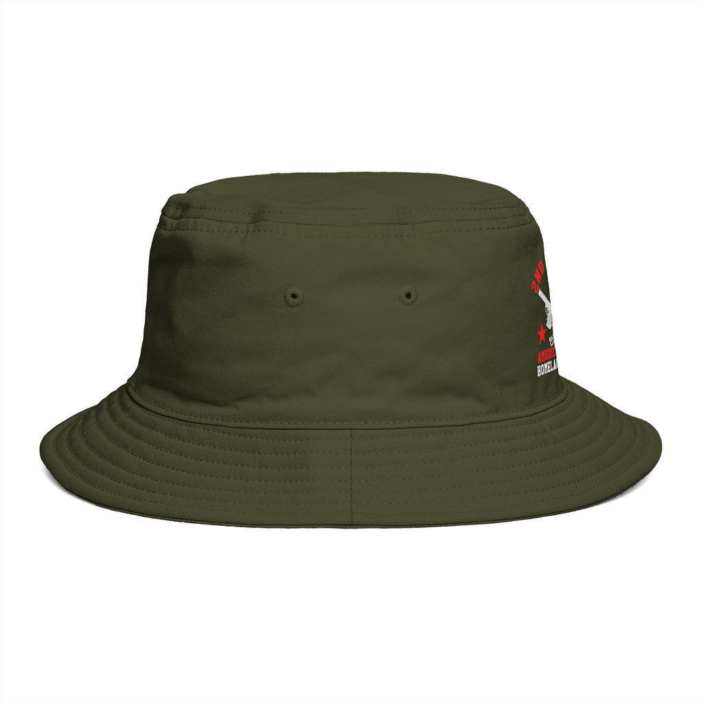 Bucket Hat - Red Liesbovt Homeland Security Skull Logo