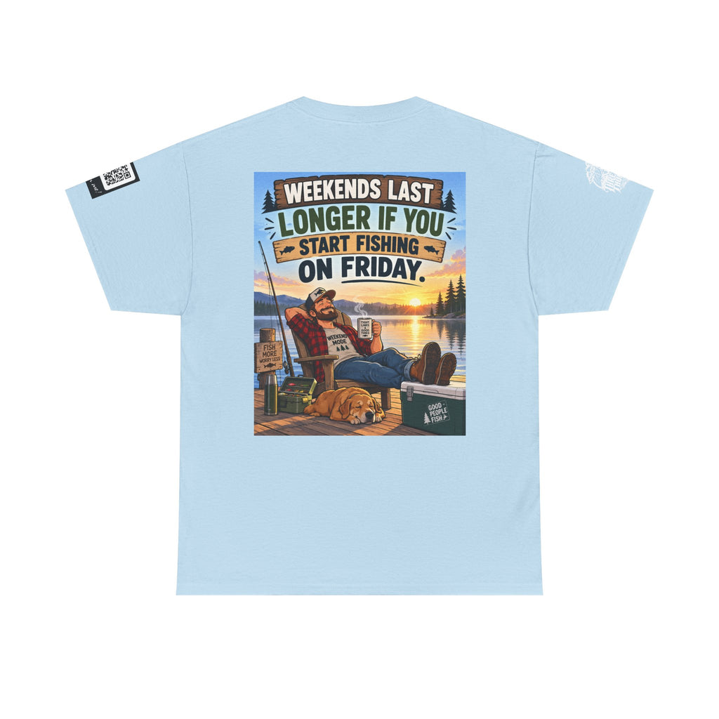 Weekends Last Longer When You Start Fishing Friday Back Graphic Tee