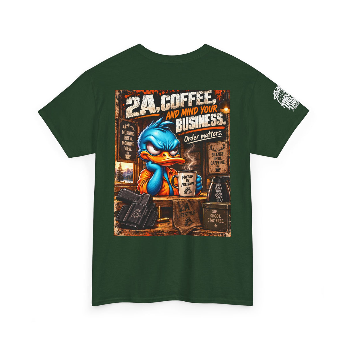 2A, Coffee, and Mind Your Business Back Graphic Tee