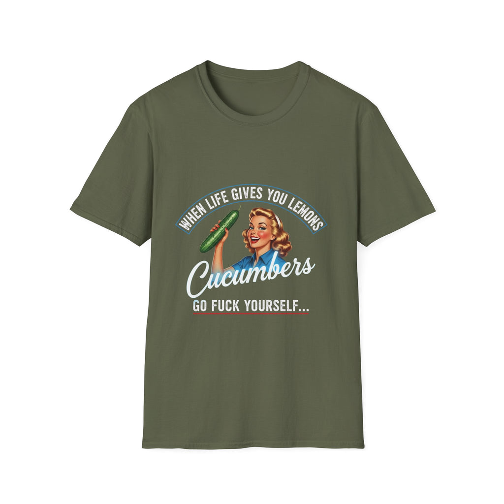 T-Shirt — "When Life Gives You Lemons... Cucumbers" Vintage Retro Graphic Tee