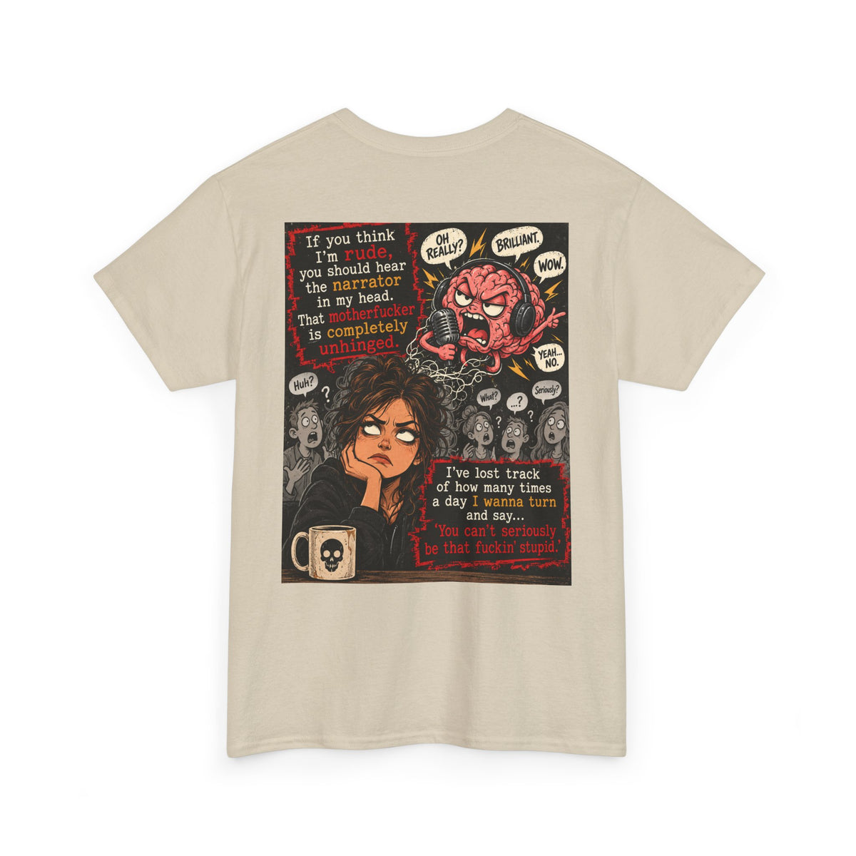 Anxious Brain Comic T‑Shirt — 'If you think I'm rude...' Mental Health Graphic Tee