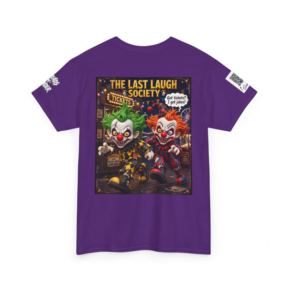 The Last Laugh Society Tee #135 — Carnival Clown Horror Graphic T-Shirt