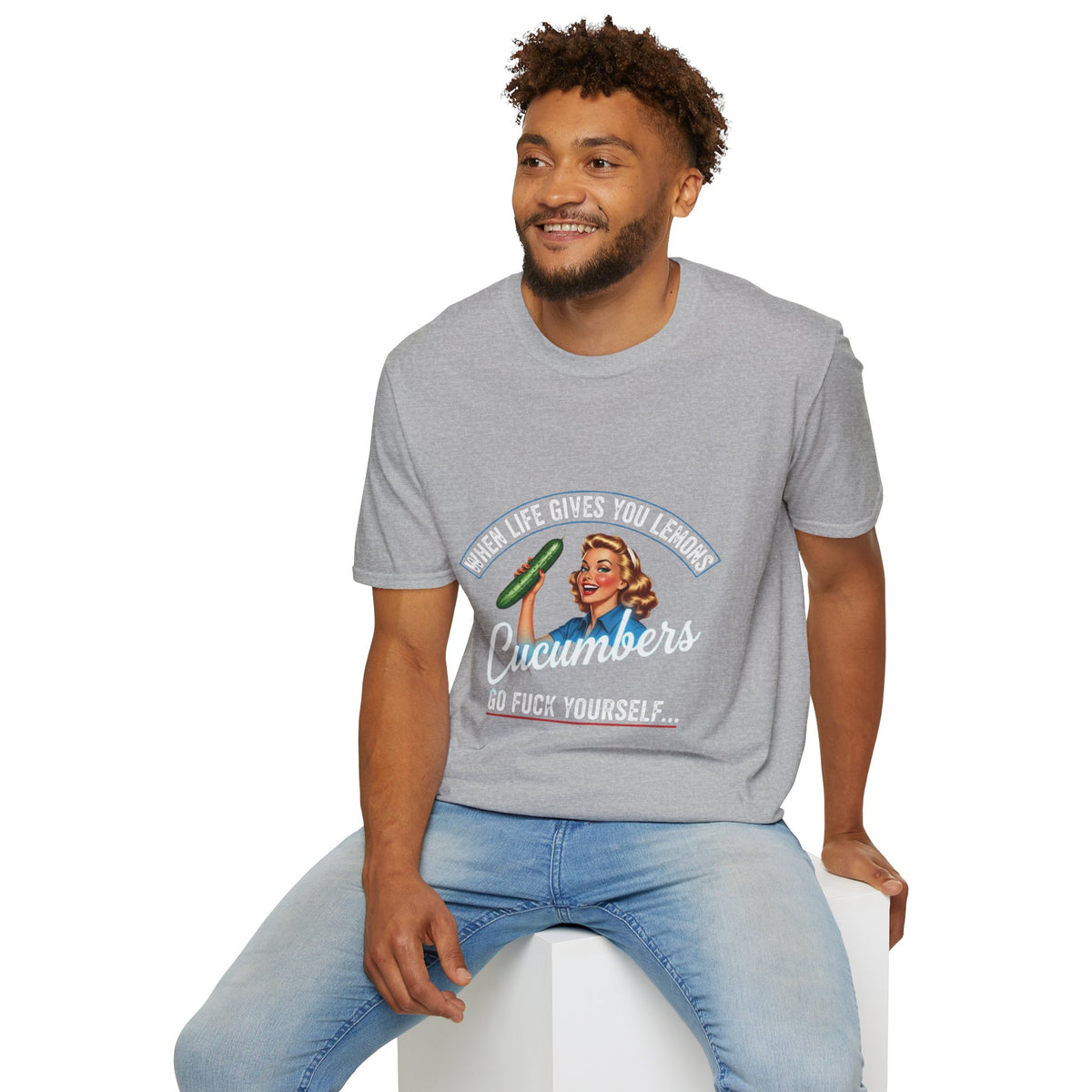 T-Shirt — "When Life Gives You Lemons... Cucumbers" Vintage Retro Graphic Tee