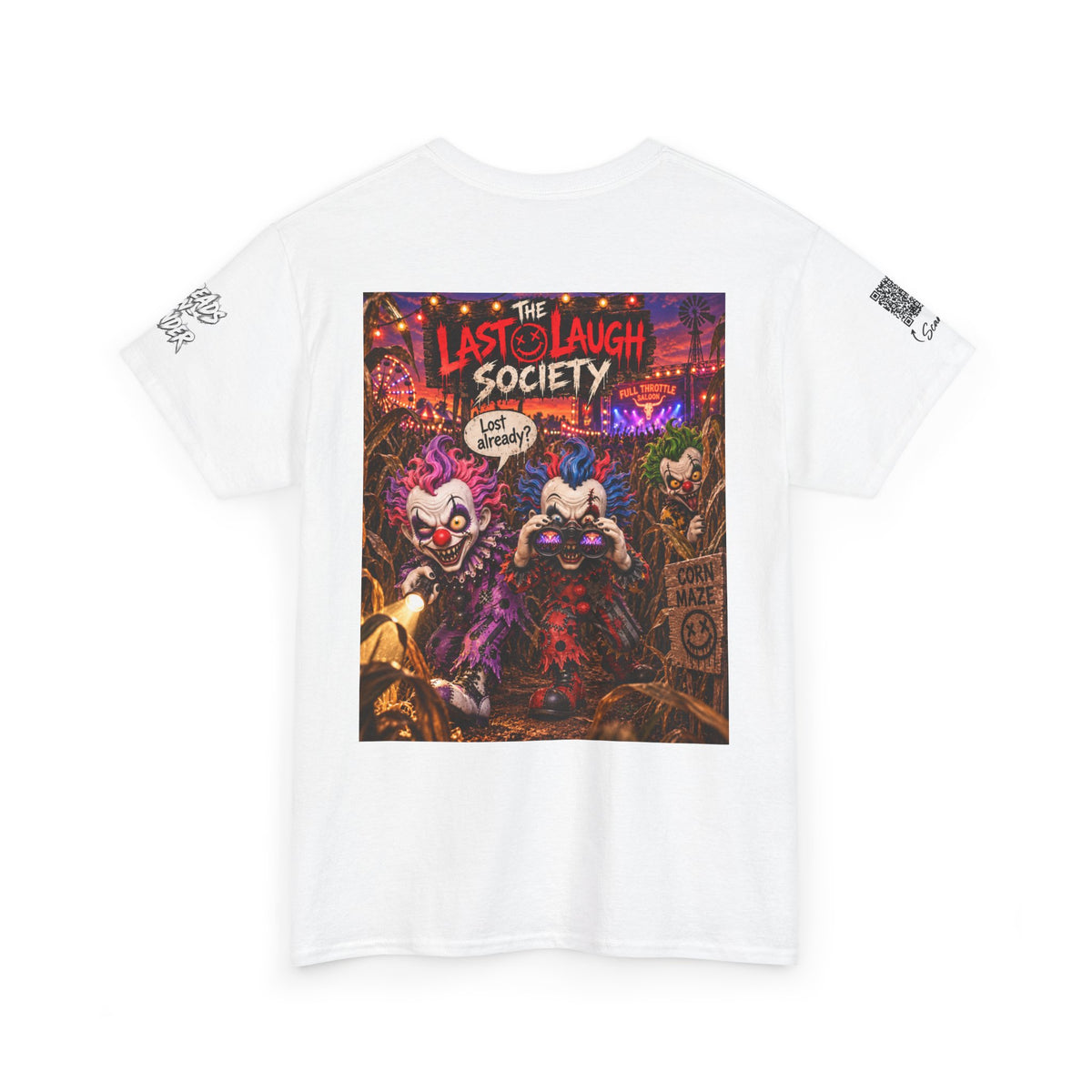 The Last Laugh Society Tee #149 — Carnival Clown Horror Graphic T-Shirt