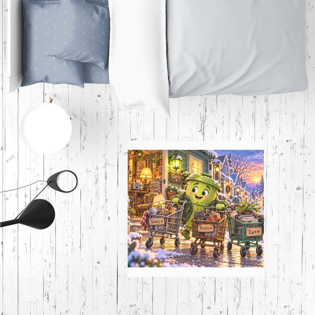 Trash Can Row Sublimation Mat / Carpet / Rug / Play Mat / Pet Feeding Mat