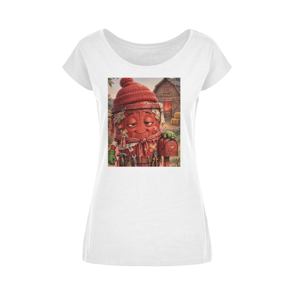 Trash Can Row Wide Neck Women's T-Shirt XS-5XL