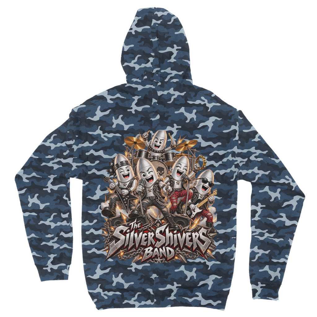 The Silver Shivers Band Camouflage Adult Hoodie