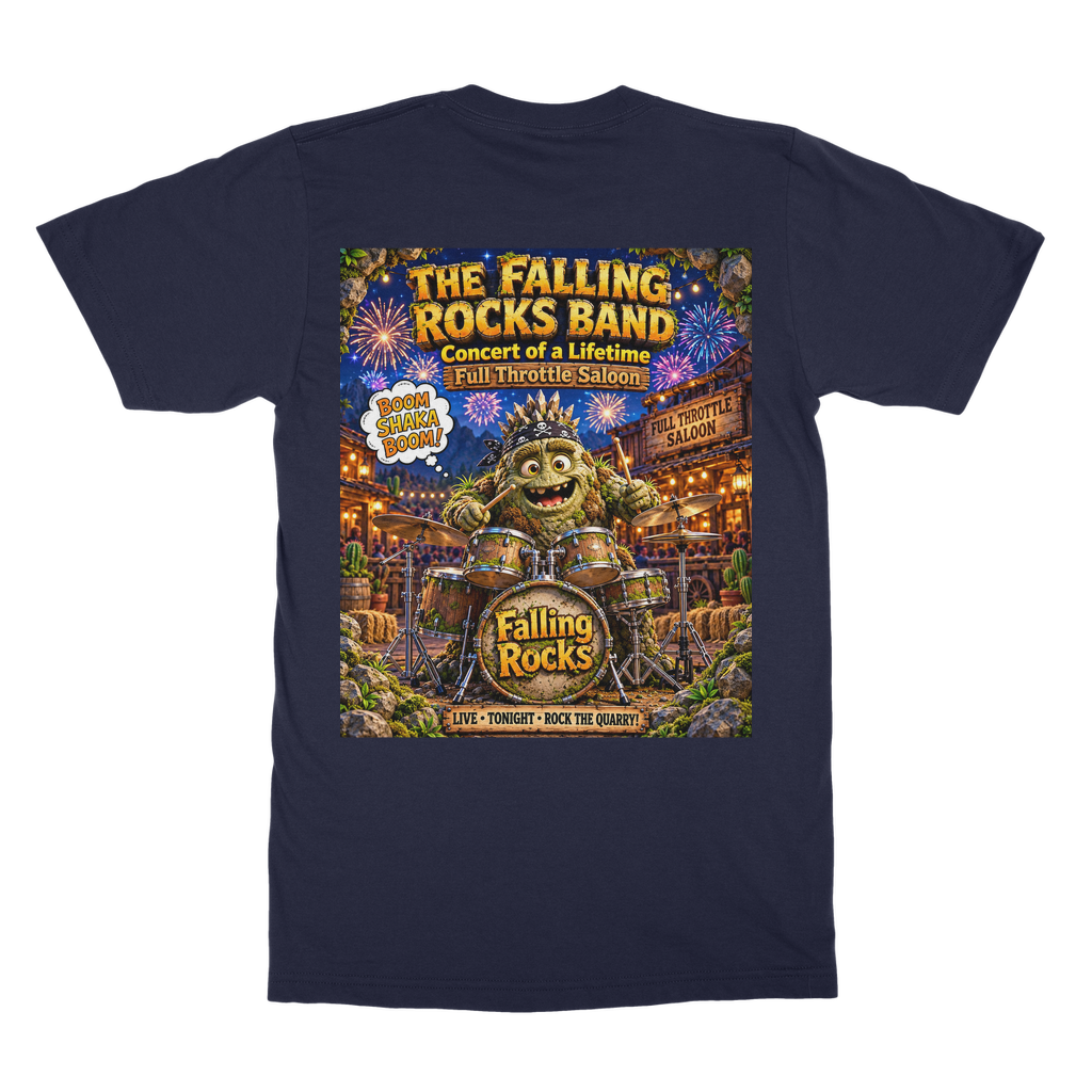 Falling Rocks Collection Classic Heavy Cotton Adult T-Shirt