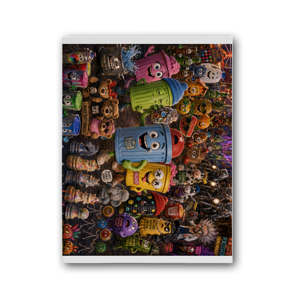 Trash Can Row: Concert for a Lifetime – Premium Stretched Canvas