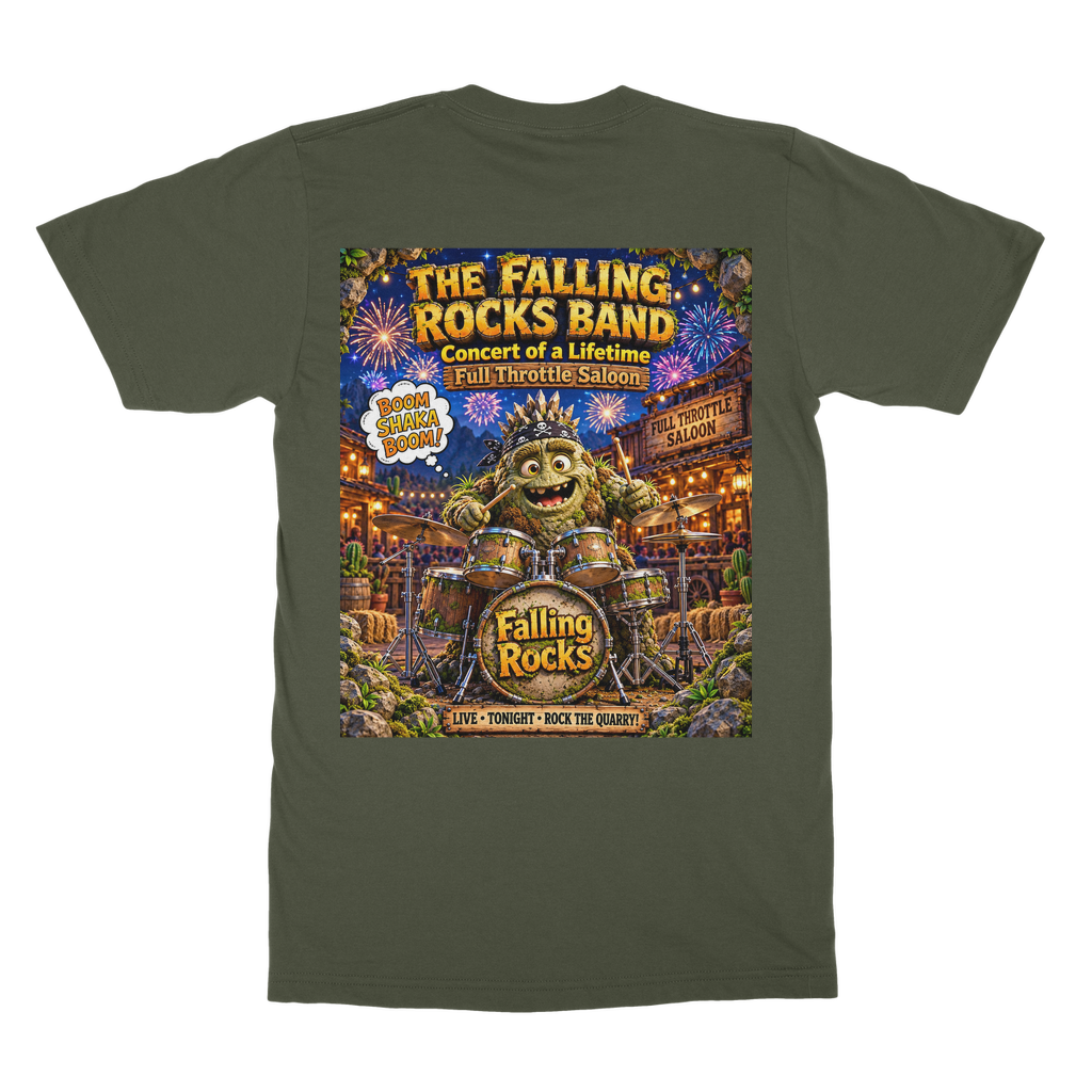 Falling Rocks Collection Classic Heavy Cotton Adult T-Shirt
