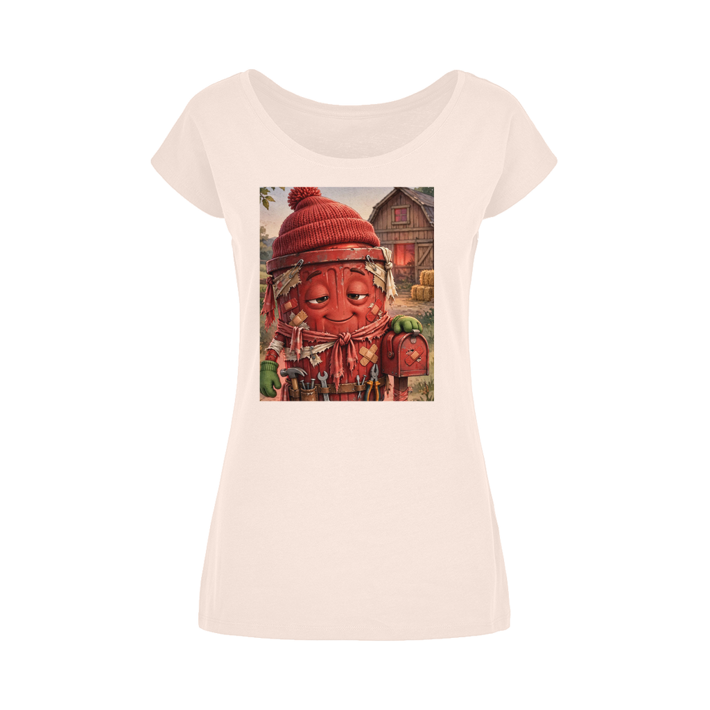 Trash Can Row Wide Neck Women's T-Shirt XS-5XL