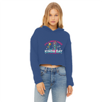 AOP Ladies Cropped Raw Edge Hoodie