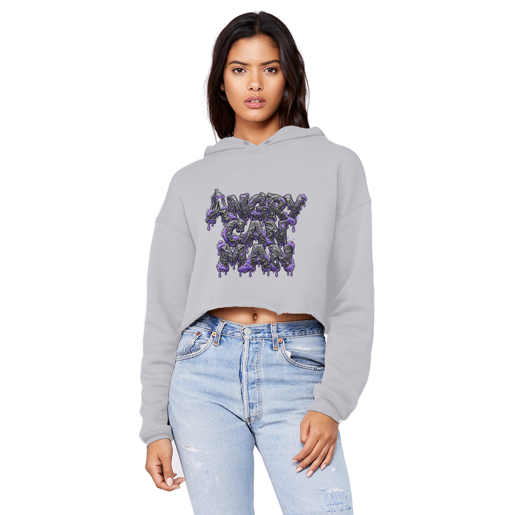 ANGRY CAN MAN 3.0 Cropped Raw Edge Boyfriend Hoodie