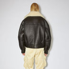 Women’s Dark Brown RAF Aviator Sheepskin Shearling Leather Jacket