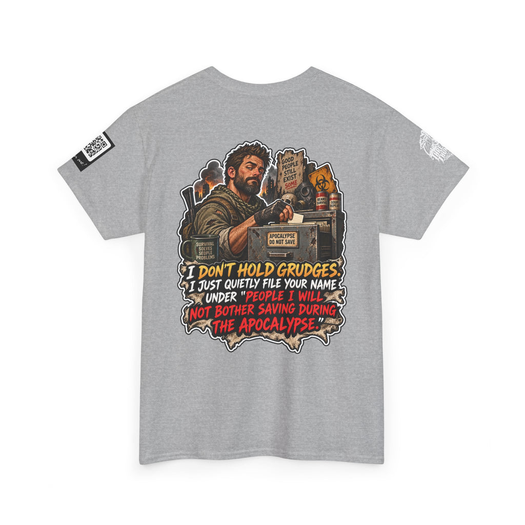 I Don’t Hold Grudges — Apocalypse Survival List Back Graphic Tee