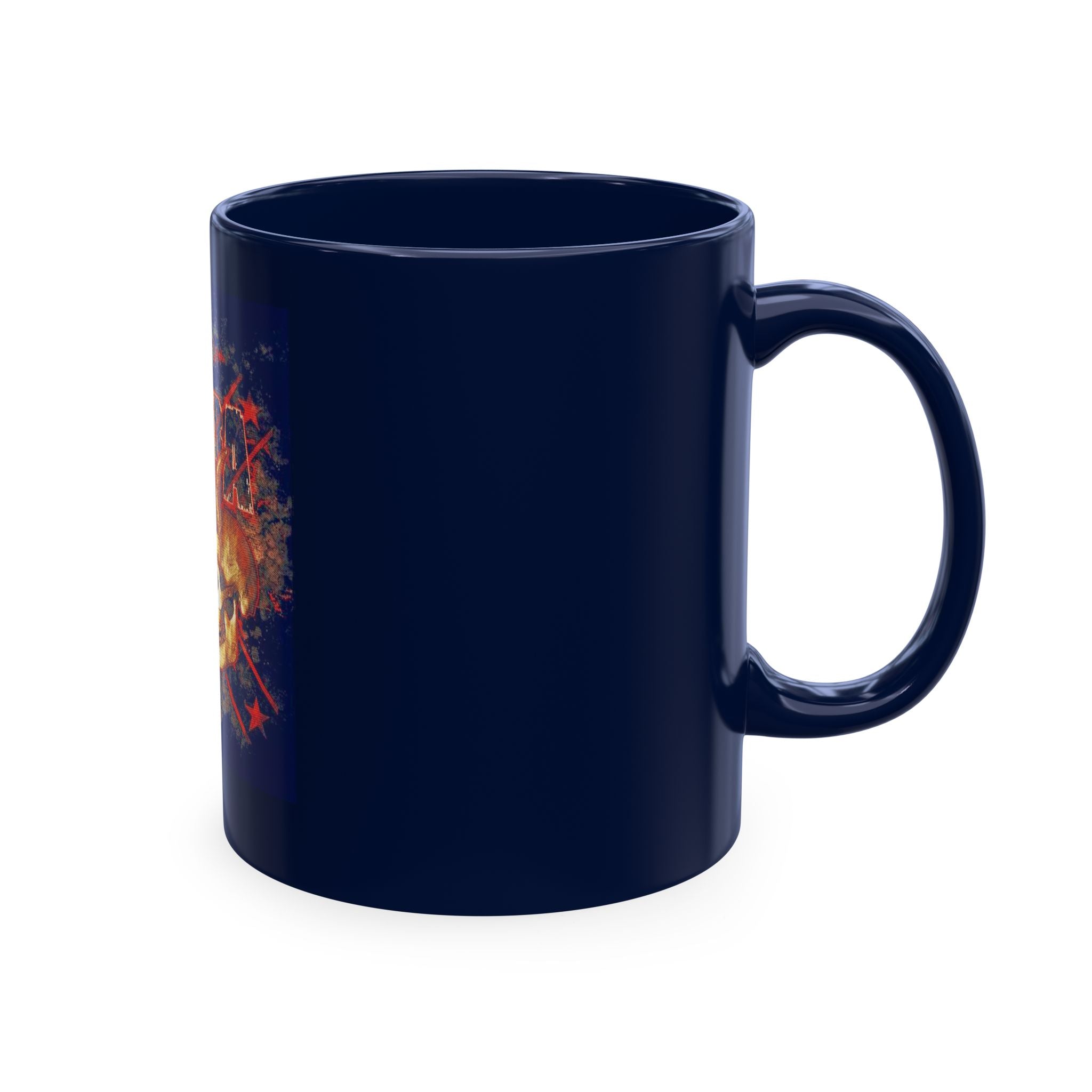 Skull Clash Ceramic Mug — Vintage Rock Tattoo Coffee Cup