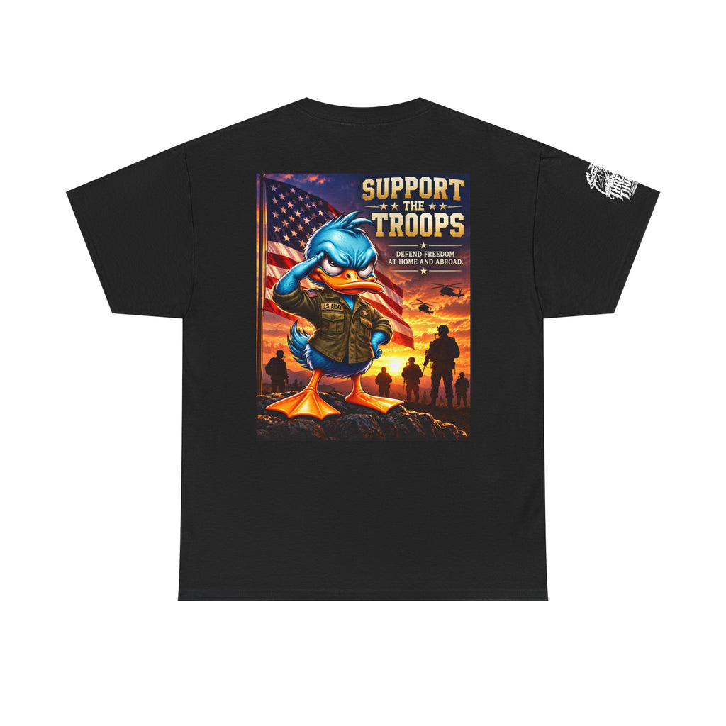 Support the Troops — Defend Freedom at Home and Abroad Back Graphic Tee