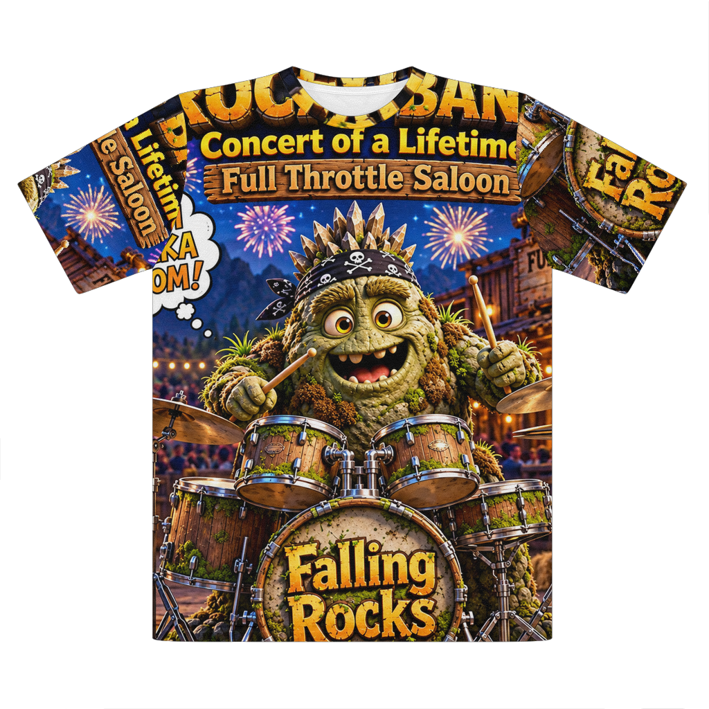 Falling Rocks Collection Premium Cut and Sew Sublimation Unisex T-Shirt