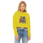 Falling Rocks COllection Ladies Cropped Raw Edge Hoodie