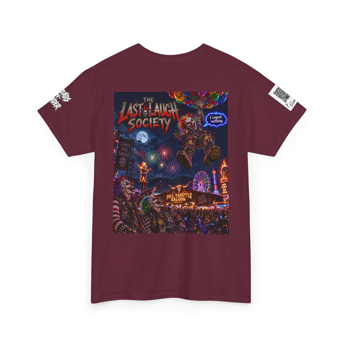 The Last Laugh Society Tee #144 — Carnival Clown Horror Graphic T-Shirt