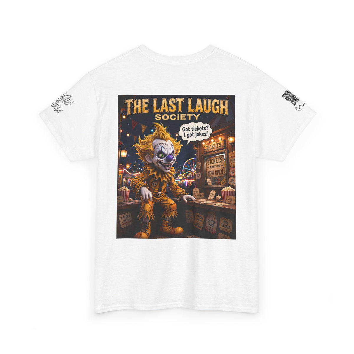 The Last Laugh Society Tee #164 — Carnival Clown Horror Graphic T-Shirt