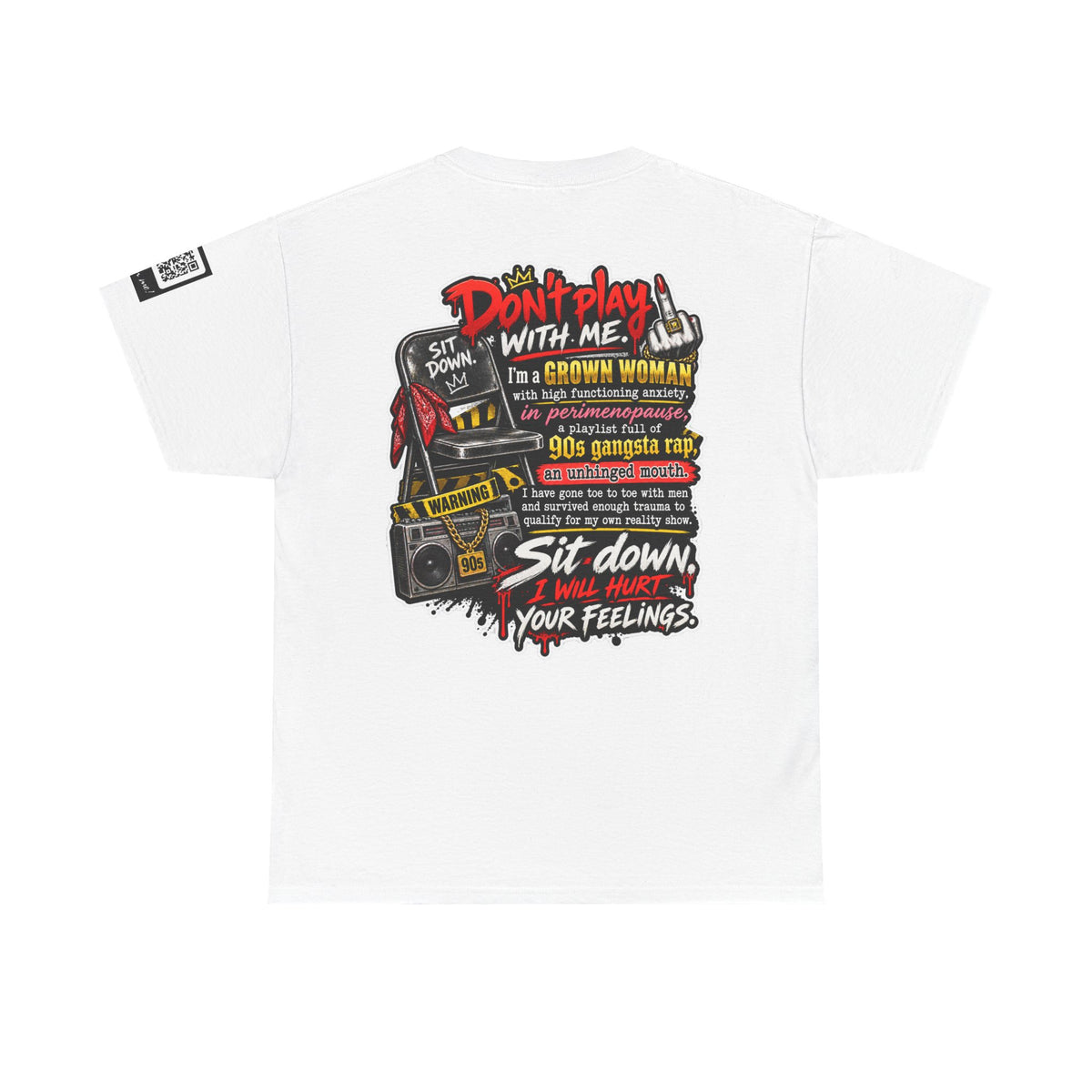 Grown Woman With Anxiety and 90s Gangsta Rap Back Graphic Tee