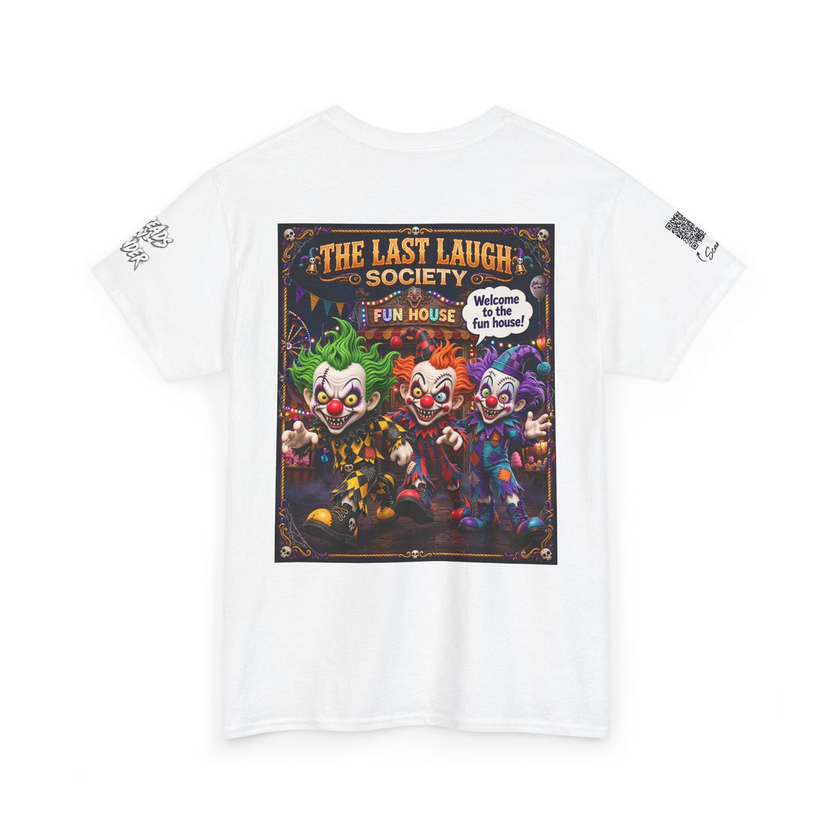 Copy of The Last Laugh Society Tee #115 — Carnival Clown Horror Graphic T-Shirt