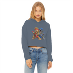 Falling Rocks COllection Ladies Cropped Raw Edge Hoodie