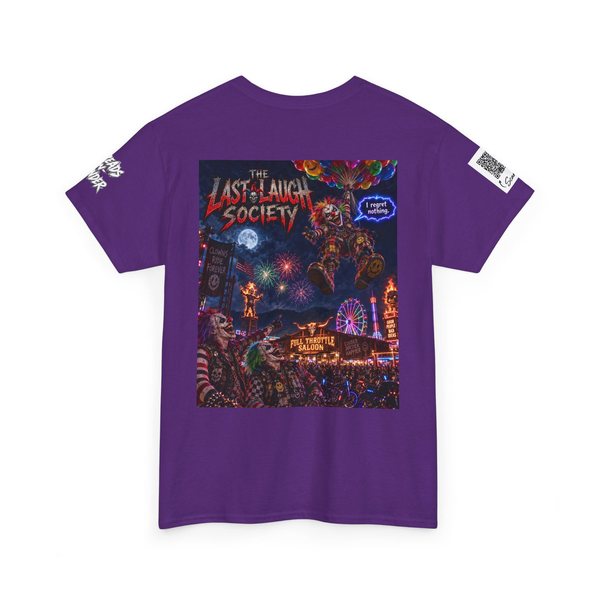 The Last Laugh Society Tee #144 — Carnival Clown Horror Graphic T-Shirt