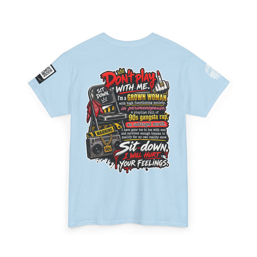 Grown Woman With Anxiety and 90s Gangsta Rap Back Graphic Tee