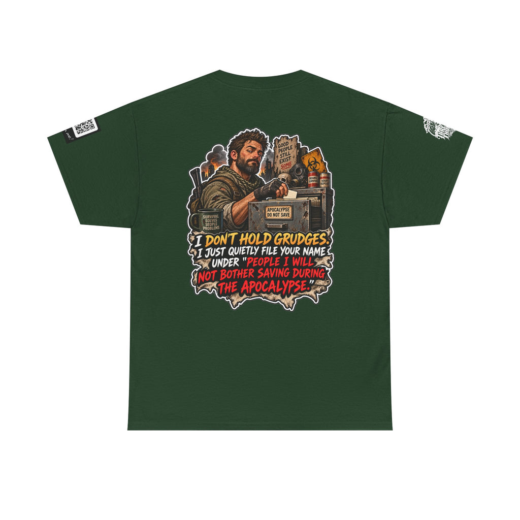 I Don’t Hold Grudges — Apocalypse Survival List Back Graphic Tee