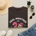 Foul‑Mouthed and Feral Sloth Graphic T-Shirt — Funny Pool Float Flamingo Tee