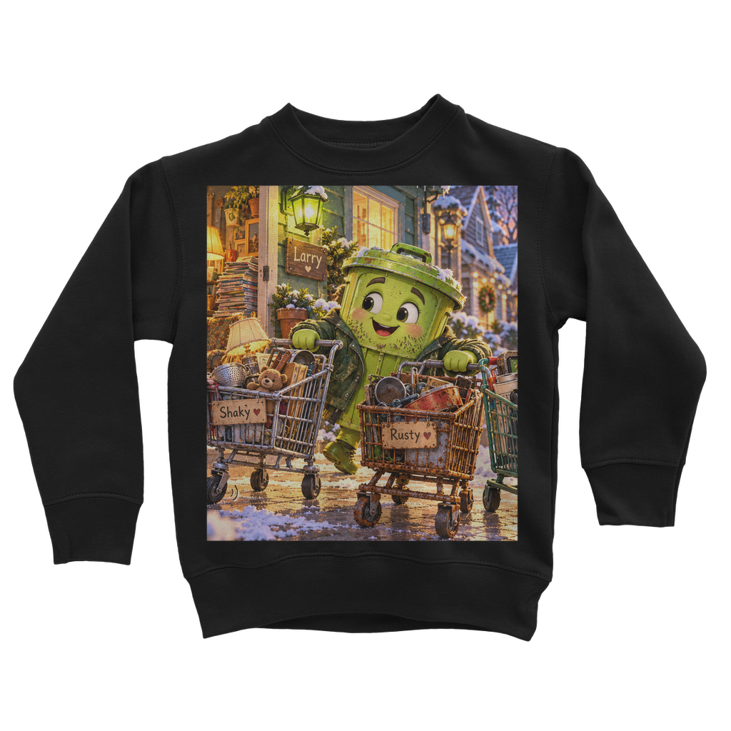 Trash Can Row Classic Kids Sweatshirt