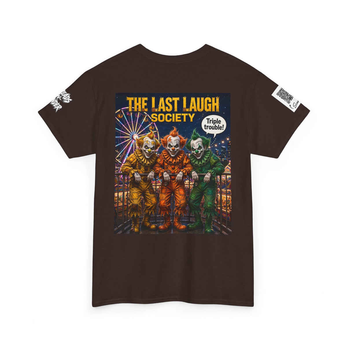 The Last Laugh Society Tee #160 — Carnival Clown Horror Graphic T-Shirt