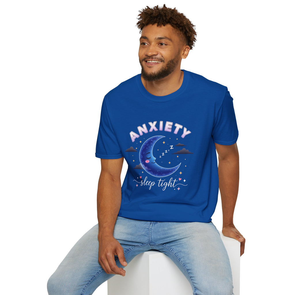 Anxiety Moon T-Shirt — 'Sleep Tight' Cute Moon & Stars Relaxation Tee