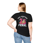 Foul‑Mouthed and Feral Sloth Graphic T-Shirt — Funny Pool Float Flamingo Tee