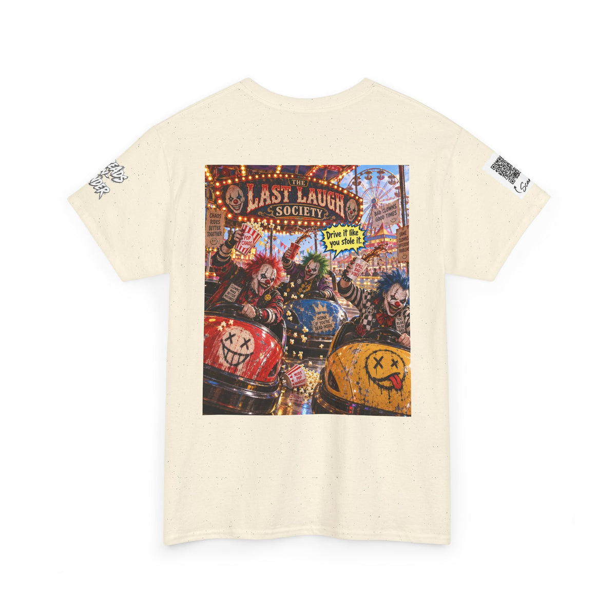 The Last Laugh Society Tee #136 — Carnival Clown Horror Graphic T-Shirt