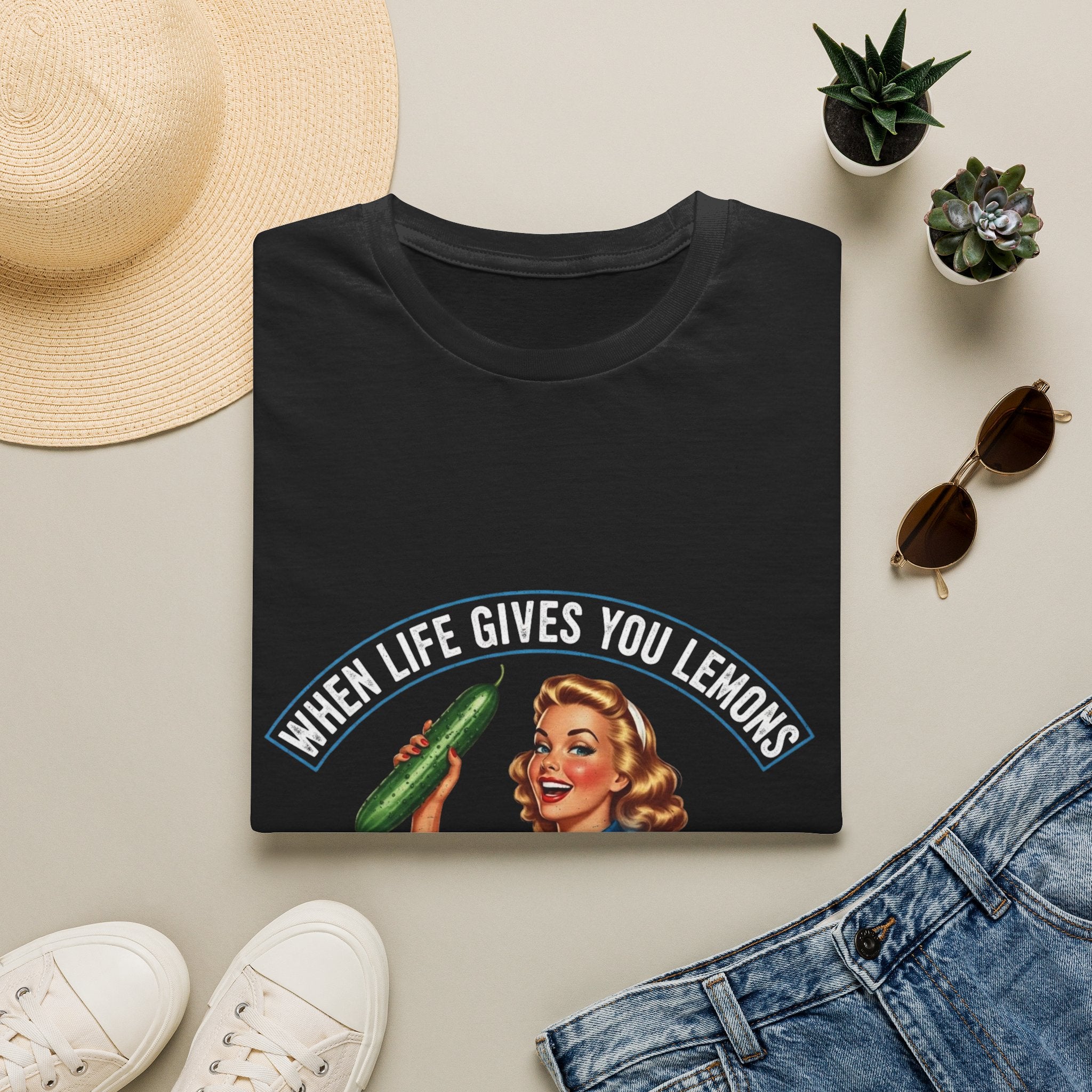 T-Shirt — "When Life Gives You Lemons... Cucumbers" Vintage Retro Graphic Tee