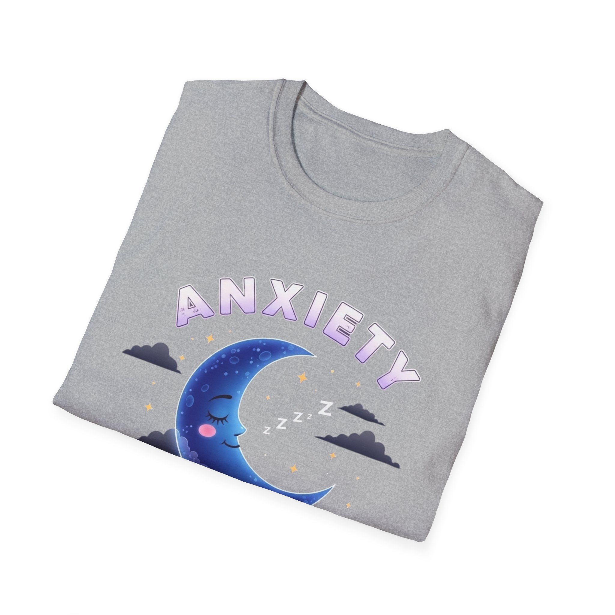 Anxiety Moon T-Shirt — 'Sleep Tight' Cute Moon & Stars Relaxation Tee