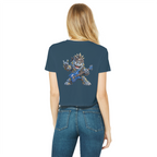 Falling Rocks COllection Classic Women's Cropped Raw Edge T-Shirt