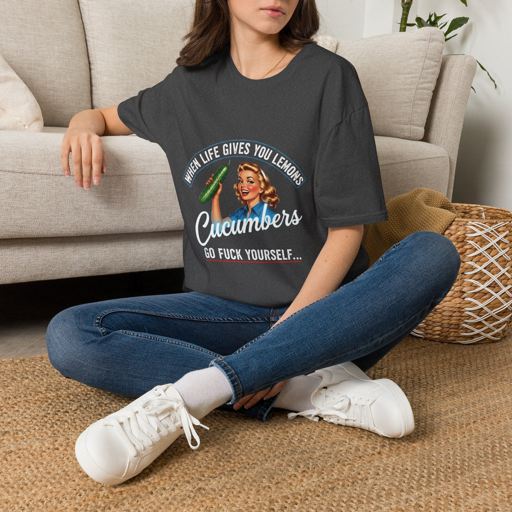 T-Shirt — "When Life Gives You Lemons... Cucumbers" Vintage Retro Graphic Tee