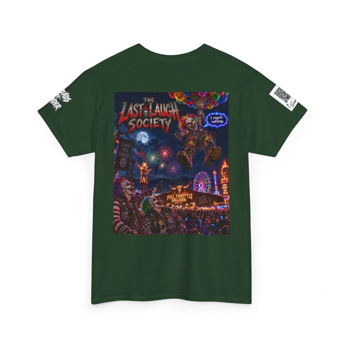 The Last Laugh Society Tee #144 — Carnival Clown Horror Graphic T-Shirt