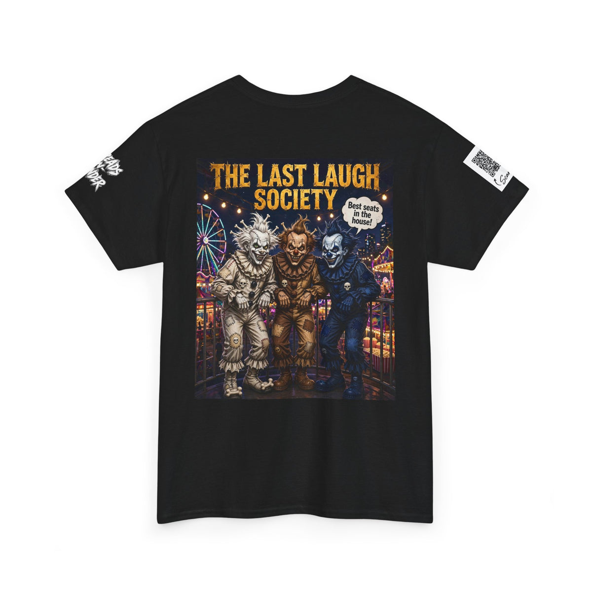 Last Laugh Society Tee #102 — Carnival Clown Horror Graphic T-Shirt