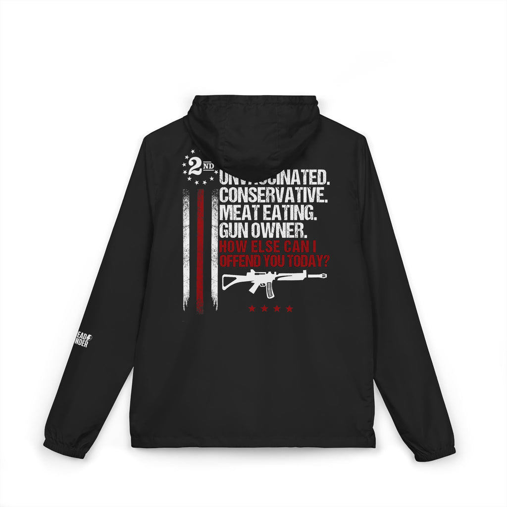 Windbreaker Jacket — '2nd Amendment: Unvaccinated Conservative' Patriotic Rifle Design