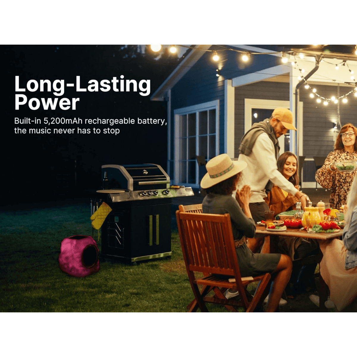 Emerson Rock Party Solar Multicolor LED Bluetooth Outdoor Speaker